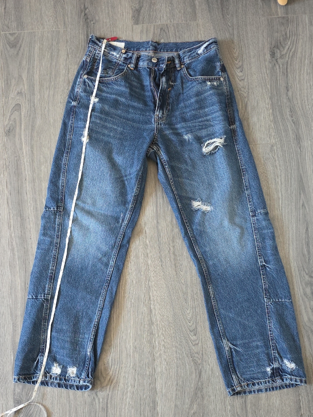 Zara Distressed Blue Denim Jeans